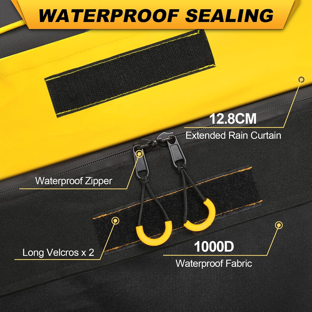 Sailnovo Car Rooftop Cargo Carrier Bag 20 Cubic, PVC Vehicle Soft-Shell Car Top Carrier for Cars with/Without Roof Rack, Waterproof Roof Bag Includes Anti-Slip Mat,10 Reinforced Straps, Yellow