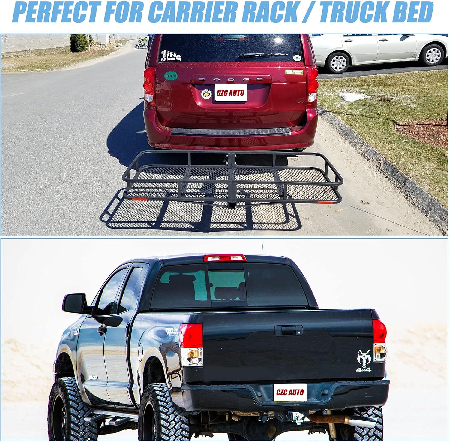 CZC AUTO Hitch Cargo Carrier Bag, 20 cu. ft Waterproof/Rainproof/Weatherproof Cargo Traveling Bag for Car Truck SUV Vans' Hitch Trays and Hitch Baskets, Safe Steady Durable Soft (Blue)
