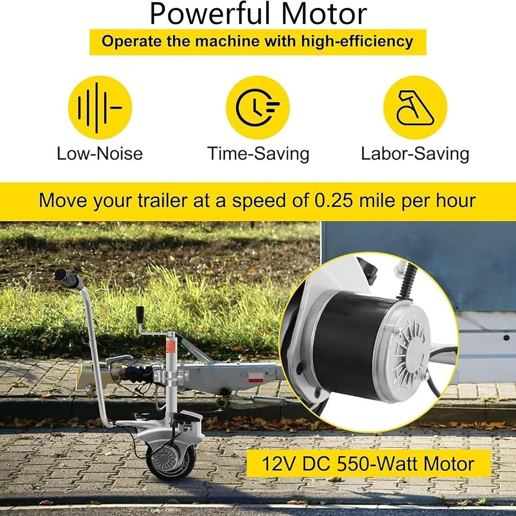 Electric Trailer Mover, Electric Trailer Dolly, Load Capacity Electric Trailer Dolly, Motorised Camper Trolley Kit Camper Caravan Trailer, 550W 12V