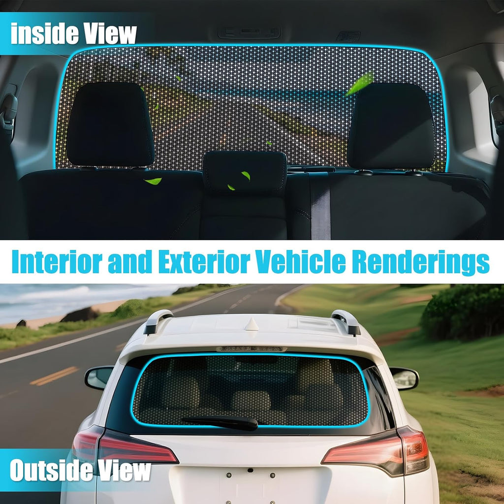 ZATOOTO Rear Window Sun Shade for Ford F150 2016-2024, Visible Back Windshield Shades for Safety Driving UV Rays Protection Reduce Heat Mesh Window Shade for Baby in Car