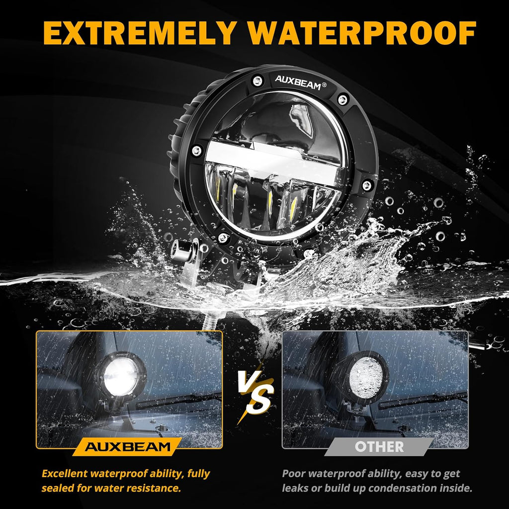 auxbeam 4'' 100w offroad light, c4 series driving, side view