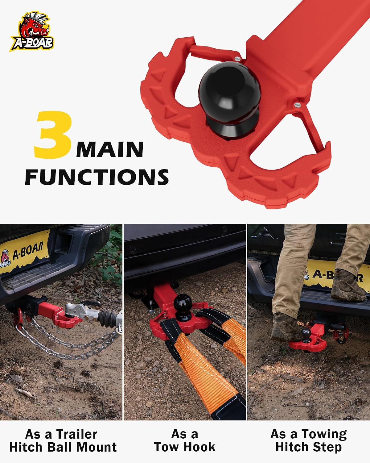 towing hitch step for 2" receivers, trailer hitch shown in use