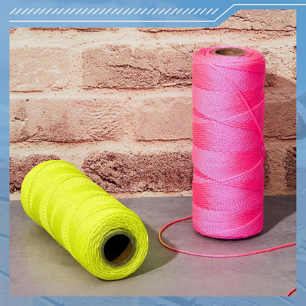 Amylove 6 Roll Mason String Line #18, 500 ft Nylon Braided Construction String Line, Heavy Duty Outdoor Twine Rope for Gardening or Masonry Tools Construction DIY Project, Assorted Colors