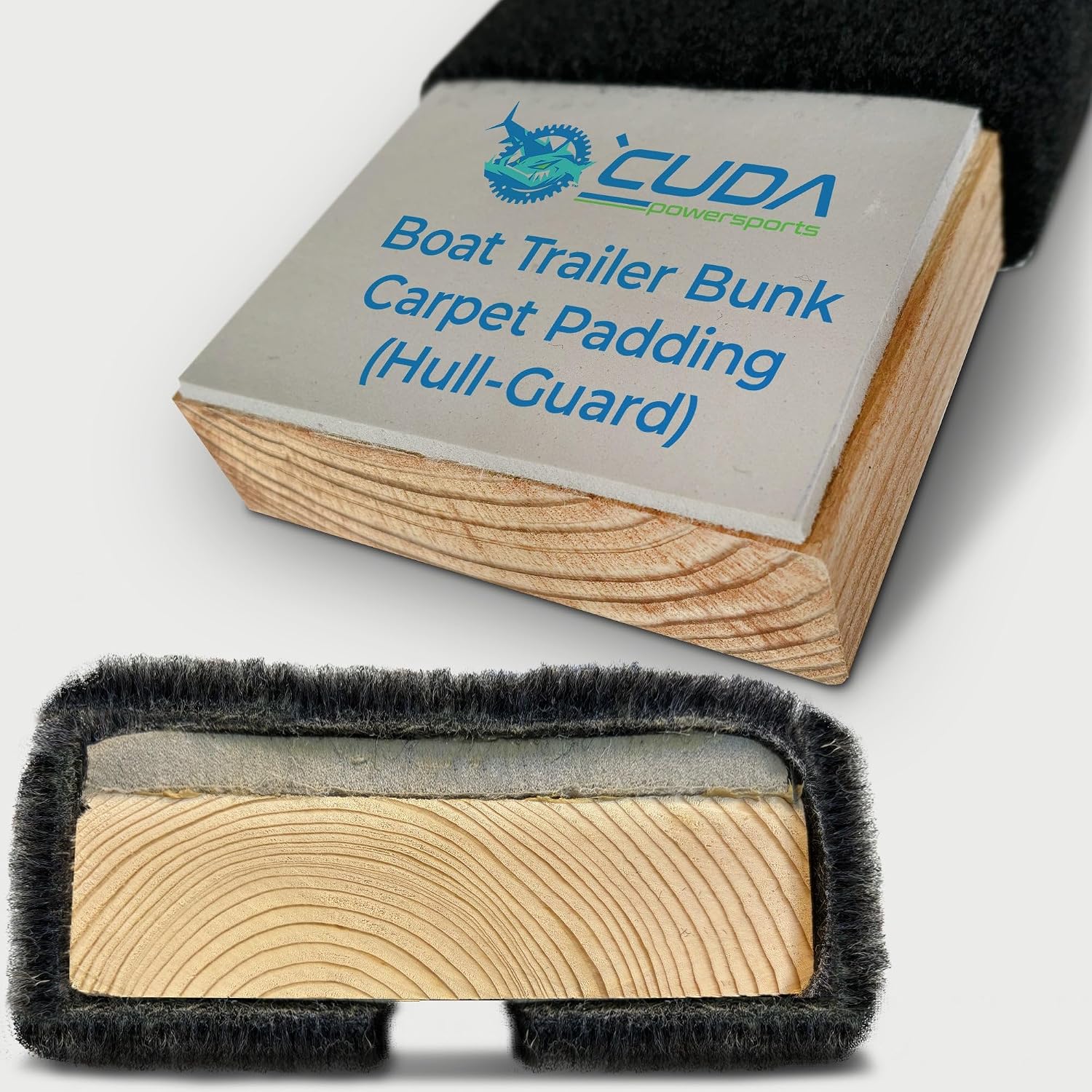 Boat Trailer Bunk Carpet Padding - Hull Guard - (Pair) of 3in x 12Ft Long 1/4" Thick Marine Trailer Carpet Padding for Bunk Boards Automotive Flooring