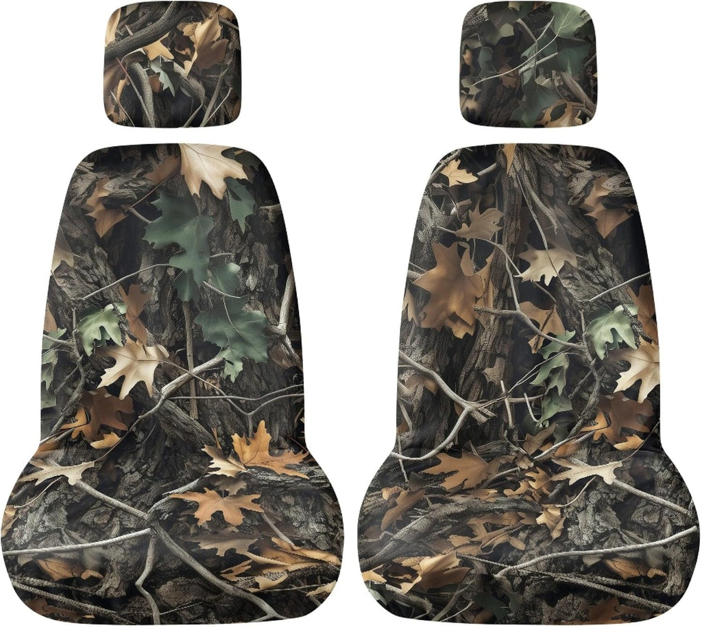UTV Seat Cover Compatible with Hisun 500 700 Axis 500 700 Massimo MSU500 MSU700 Camouflage Hunting Woodland Heavy Duty UTV Accessories Waterproof Seat Covers