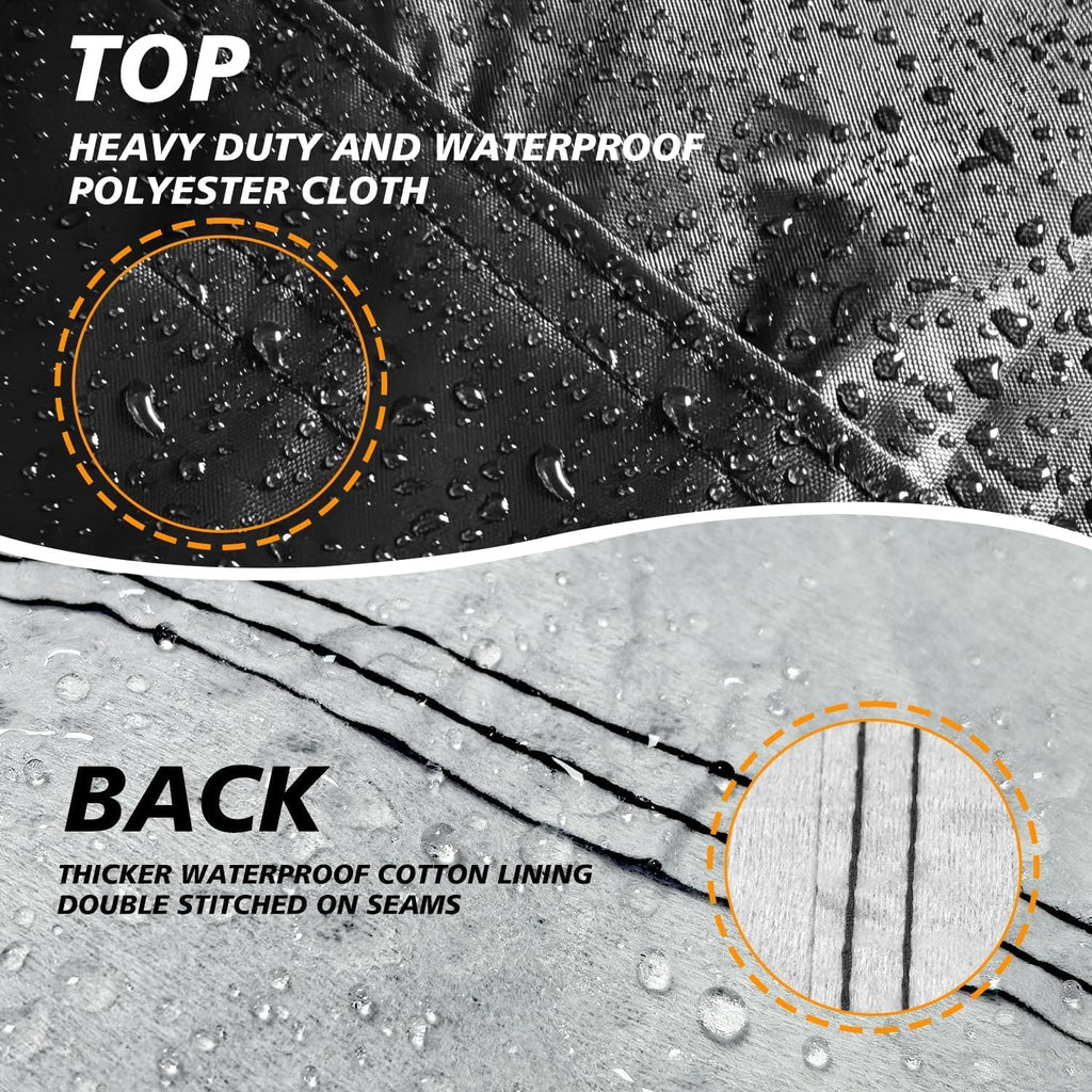 Motorcycle Cover Waterproof Outdoor,Scratch-Proof Cotton Fleece Lining | Weatherproof Moped Scooter and Dirt Bike Storage Cover,with Secure Buckles,Air Vents,Lock Holes,Storage Bag,104x41x50