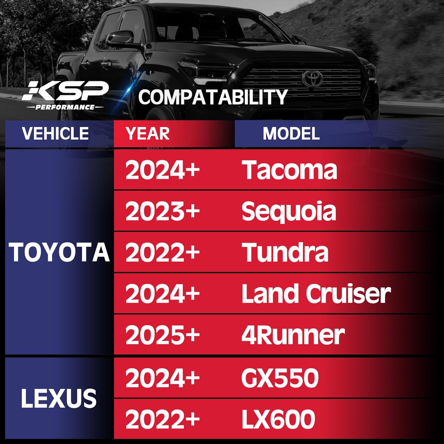 KSP 4PCS 6x139.7 Wheel Spacers for 2023+ Tundra 2024+ Tacoma 2025+ 4Runner, 1.5" 6x5.5 Wheel Adapter with 14x1.5 Lug Studs 95.2mm Hub Bore, Compatible with Toyota-Lexus 6 Lug