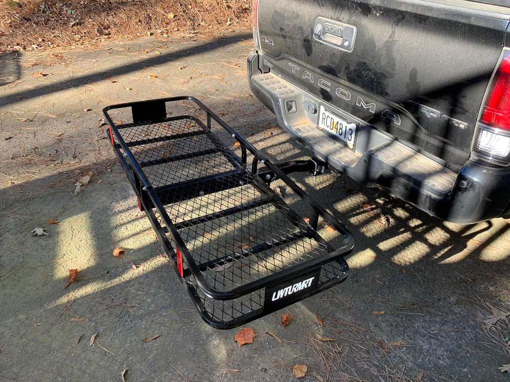 LWTURMRT 60"X21"X6" Hitch Cargo Carrier and Receiver Hitch Cargo Rack with Waterproof Cargo Bag(58"X20"X24"),Carrier Cargo Used Rust Resistant Baking Paint and Alloy Steel Material