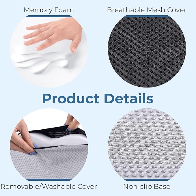 5 STARS UNITED Seat Cushion for Tailbone Pain Relief – Memory Foam Lifting - Image 7