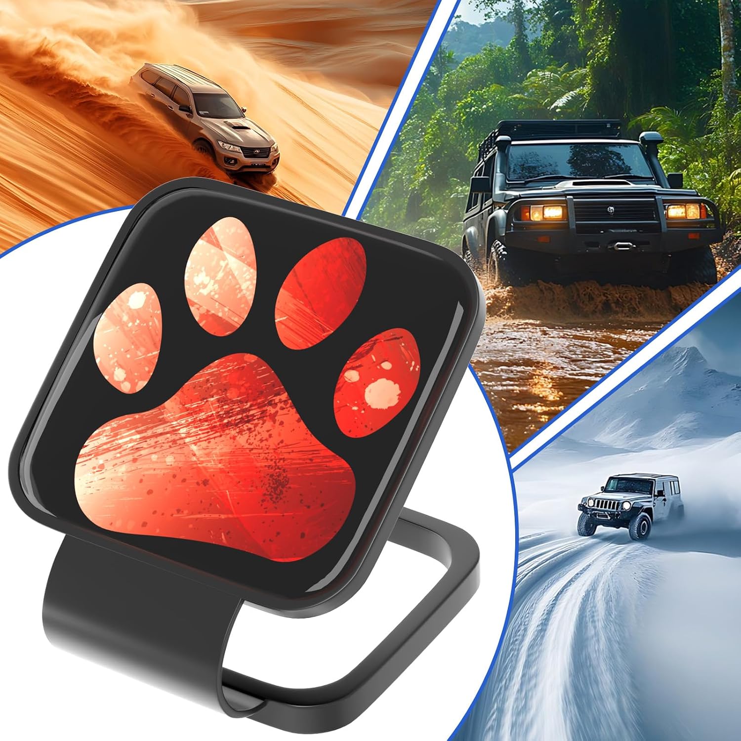 Foot Logo - Hitch Cover Universal Fits for 2-inch Hitch, 2" Trailer Receiver Hitch Cover Tube Plug Insert, Car Exterior Accessories for Jeep RAM GMC Ford Toyota Honda Nissan SUV RV Trucks & More