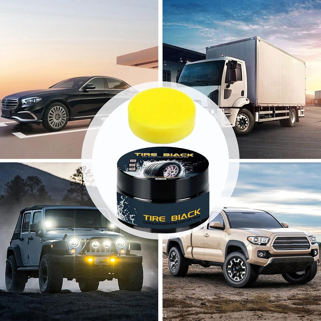 Tire Maintenance and Coating Paste – 50g Tire, High Gloss Shine, Tyre Stain Remover, Protective Car Solution | Ideal for SUV Caravan Vehicle Exterior Care Safe Driving