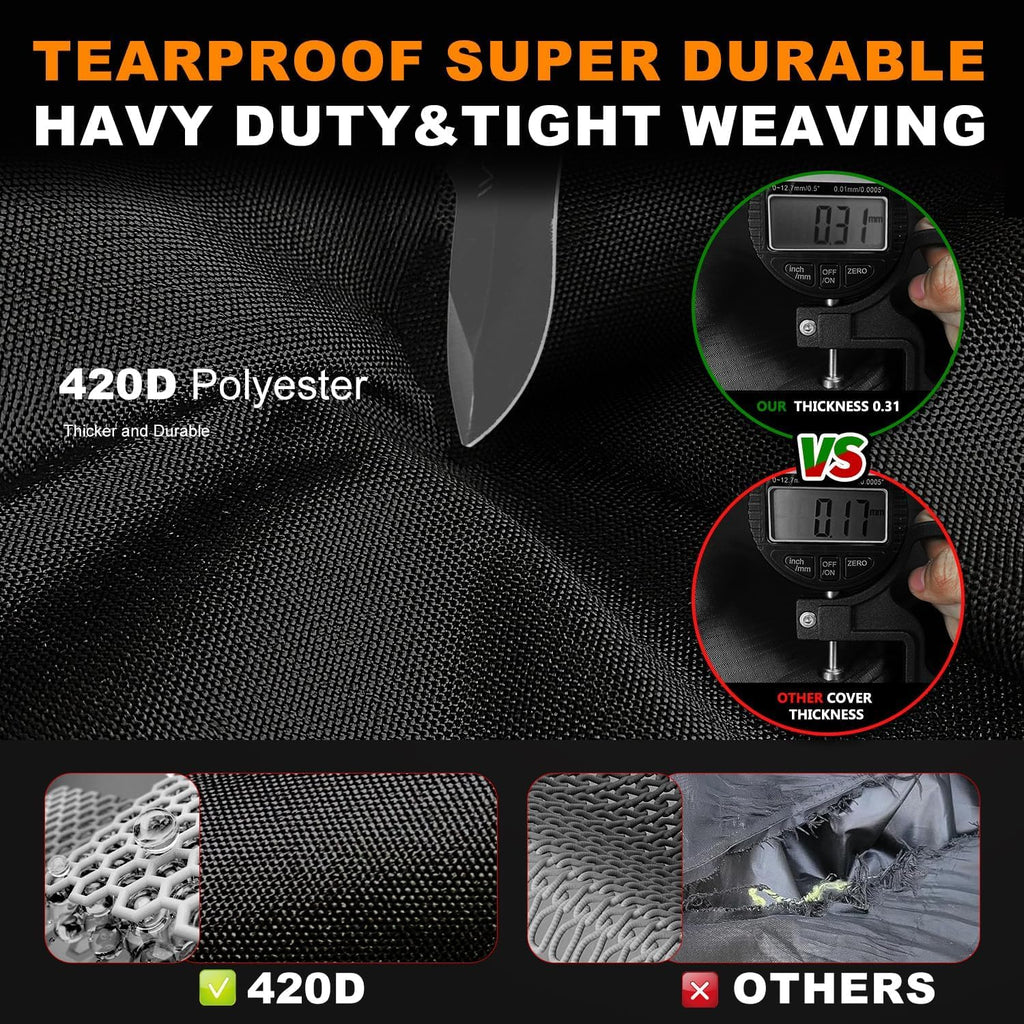 UTV Cover 4 Seater,Durable Oxford Cloth,Weatherproof Side by Side Cover | Waterproof Outdoor RZR Covers,Rip-stop Anti-UV Windproof,Fits for Polaris Ranger Can-am Honda Kawasaki Vehicles,167x65x76