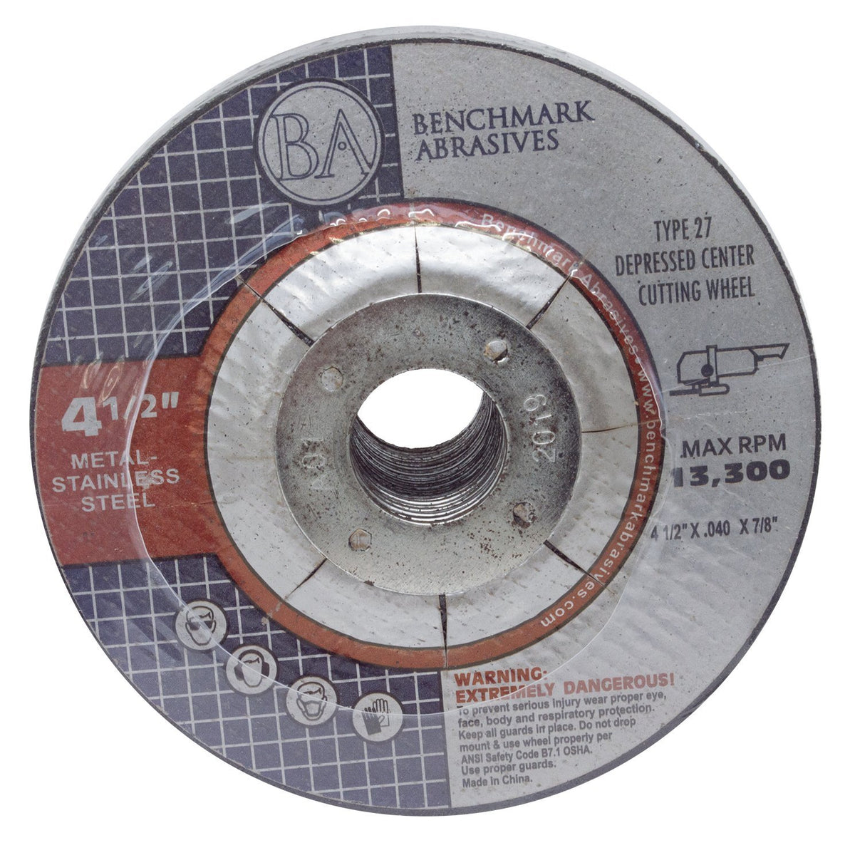 benchmark abrasives grinder cut off wheels 4 1/2, main product view