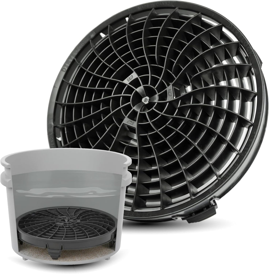DETAIL GUARDZ Dirt Lock Car Wash Insert – Bucket Filter for 3–8 Gallon Round Pails – Traps Debris, Prevents Swirl Marks – Self-Locking Rubber Grips, Venturi Flow, Cleaning Tool (Black)