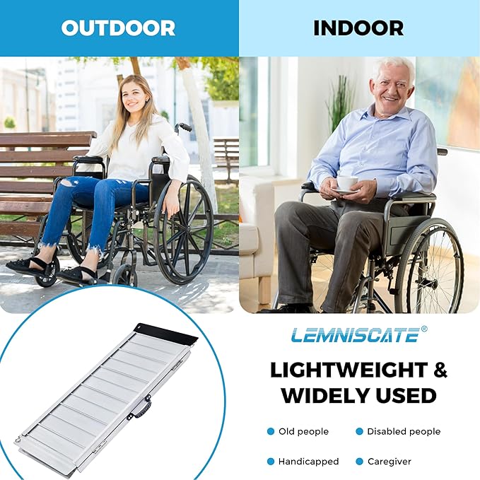 LEMNISCATE 3FT Wheelchair ramp, 29.2” W, Non-Slip Portable Aluminum Wheel Chair - Image 7