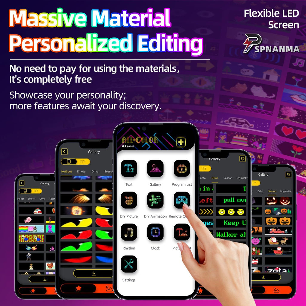 2-Pack Devil Eyes LED Display for Car Windshield, 14"×4.3" Programmable LED Matrix Panel, Flexible Waterproof Sign for Sedan/SUV/Truck – Bluetooth App/USB Powered