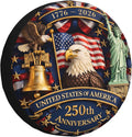 250 Anniversary USA Spare Tire Cover for RV Camper Trailer America 250th Anniversary 4th of July Weatherproof Universal Spare Tire Cover 15inch
