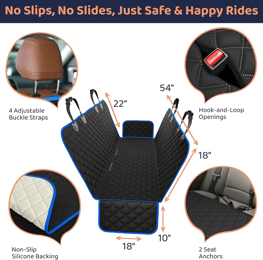 dog car seat cover for back seat, dog, close-up detail