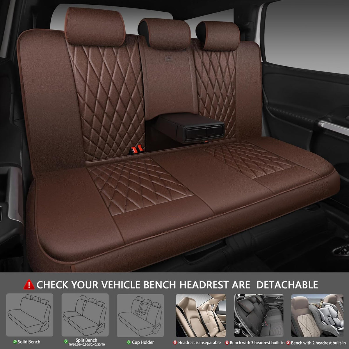 car pass piping luxury faux leather seat covers, close-up detail