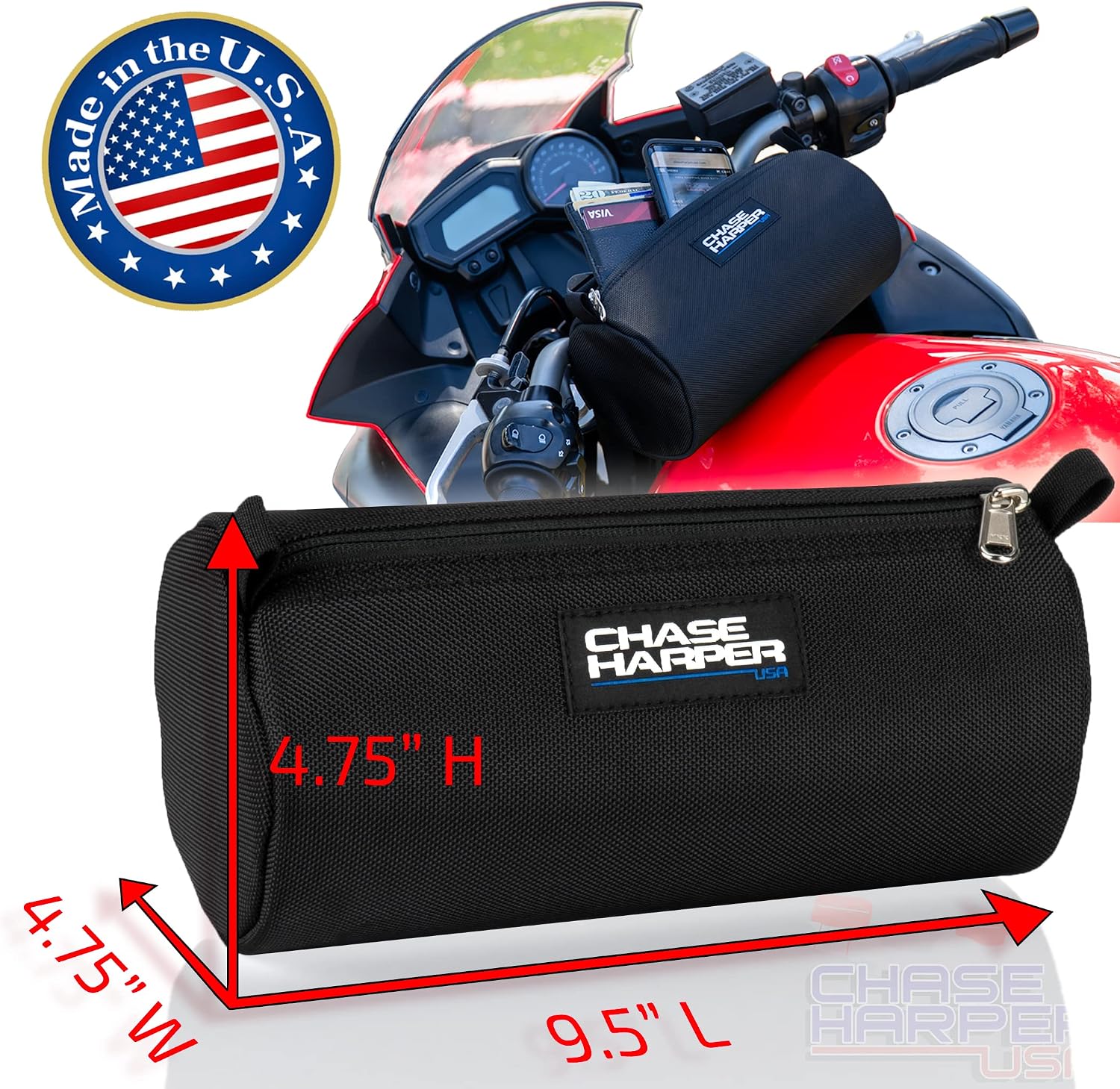 Chase Harper USA 10300 Black BC Barrel Bag - 3.5 Liters - Water-Resistant, Tear-Resistant, Industrial Grade Ballistic Nylon - Universal Fit