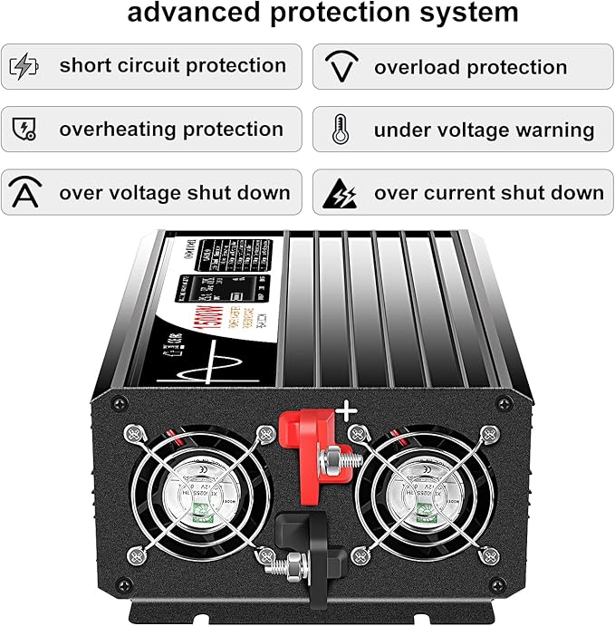 Xijia 1500W Pure Sine Wave Solar Power DC 24V Inverter AC 120V 60HZ Solar - Image 6
