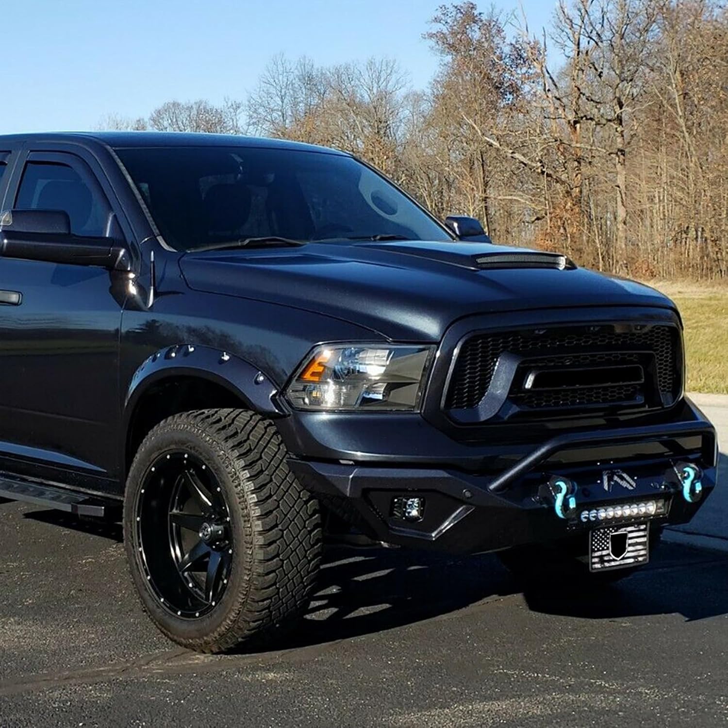 HECASA Unpainted Universal 25.2"×25.2” Hood Scoop Kit Compatible with Dodge RAM 1500 2500 3500 SRT Style Chevy Trailblazer Ford Mustang Silverado Charger Tundra Require Painting