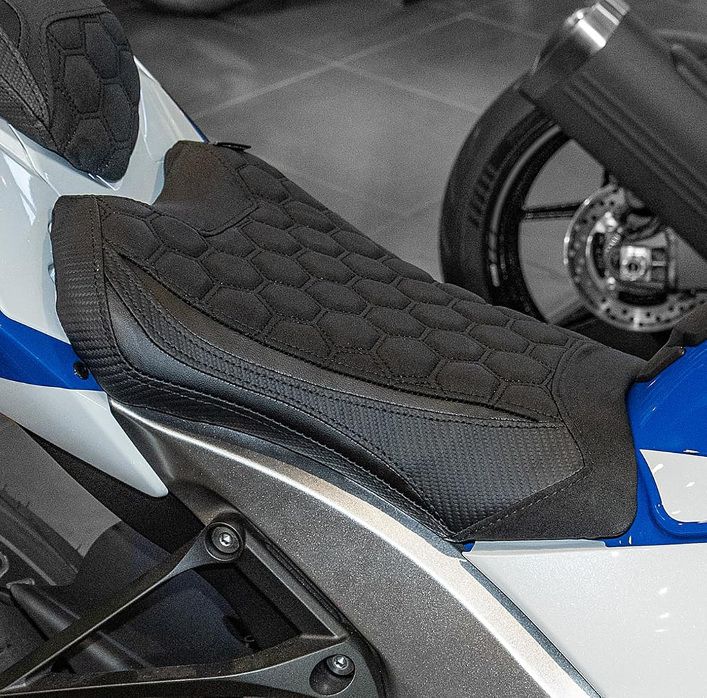 Motorcycle Driver Seat Pad for Ninja ZX-10R ZX-10RR 2021-2025 Front Rider Cushion Pressure Relief Saddle, Front-Carbon Fiber Look