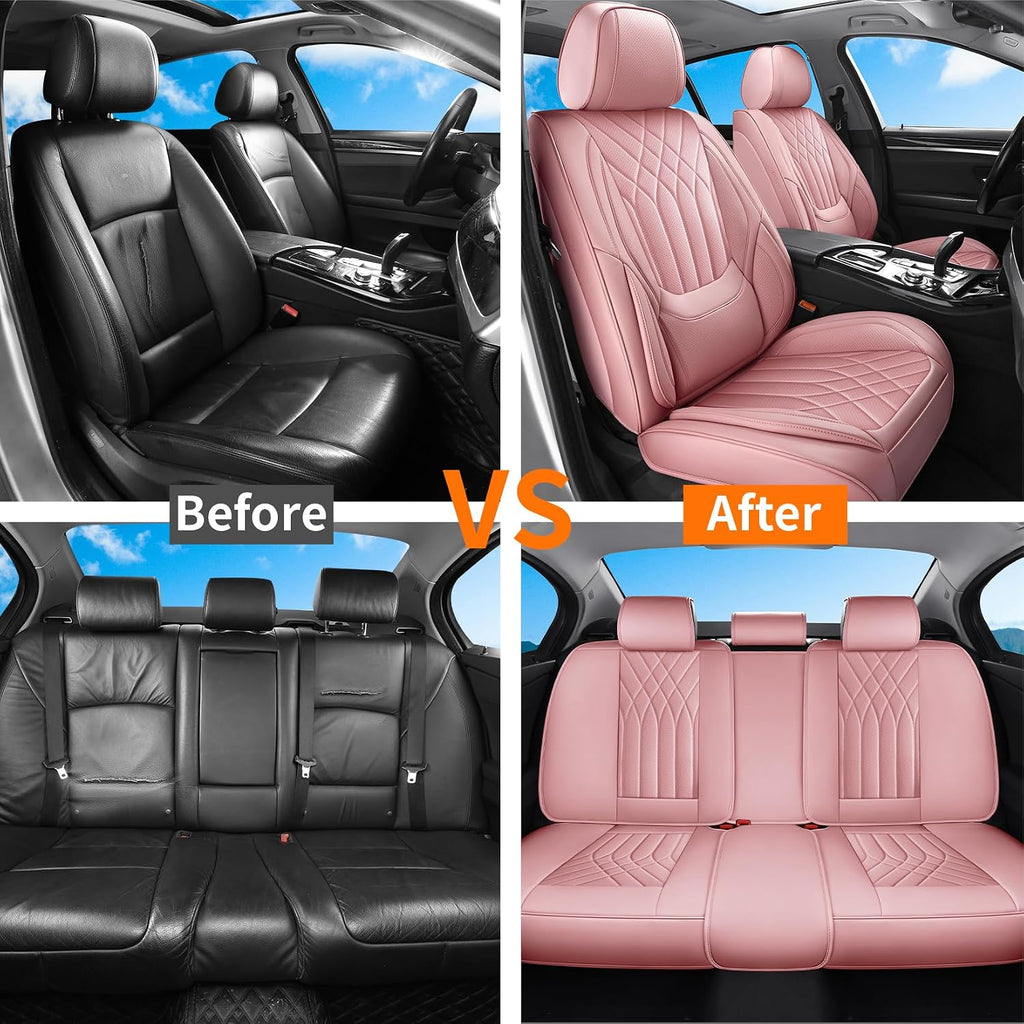 pink car seat covers full set universal 5-seater, view 9