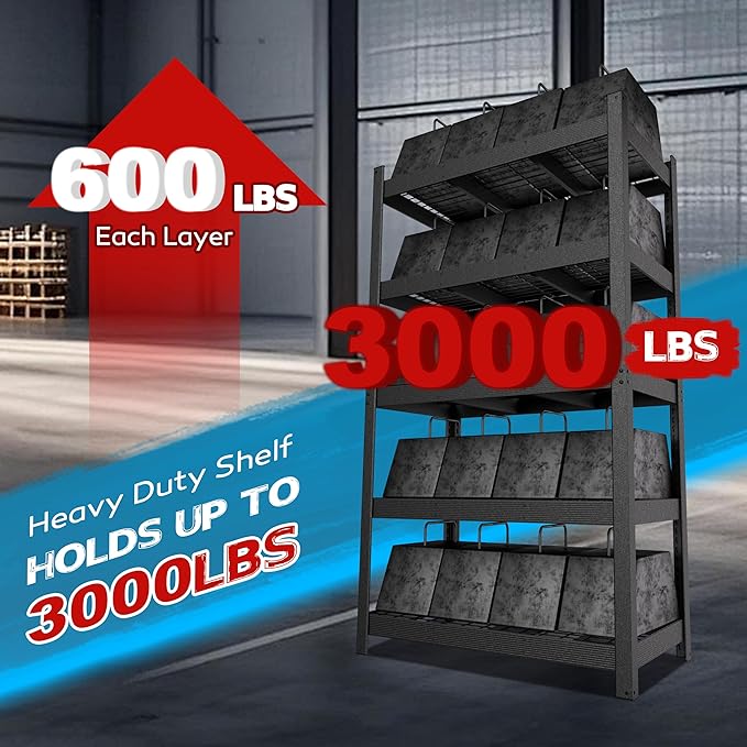 MUPATER 48.03”W × 24.41”D × 83.78”H Metal Storage Shelves, 5-Tier Adjustable - Image 5