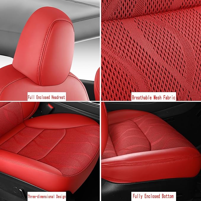 Tesla Model Y Seat Cover Full Set, Faux Leather Tesla Car Seat Cover, Perfect - Image 7