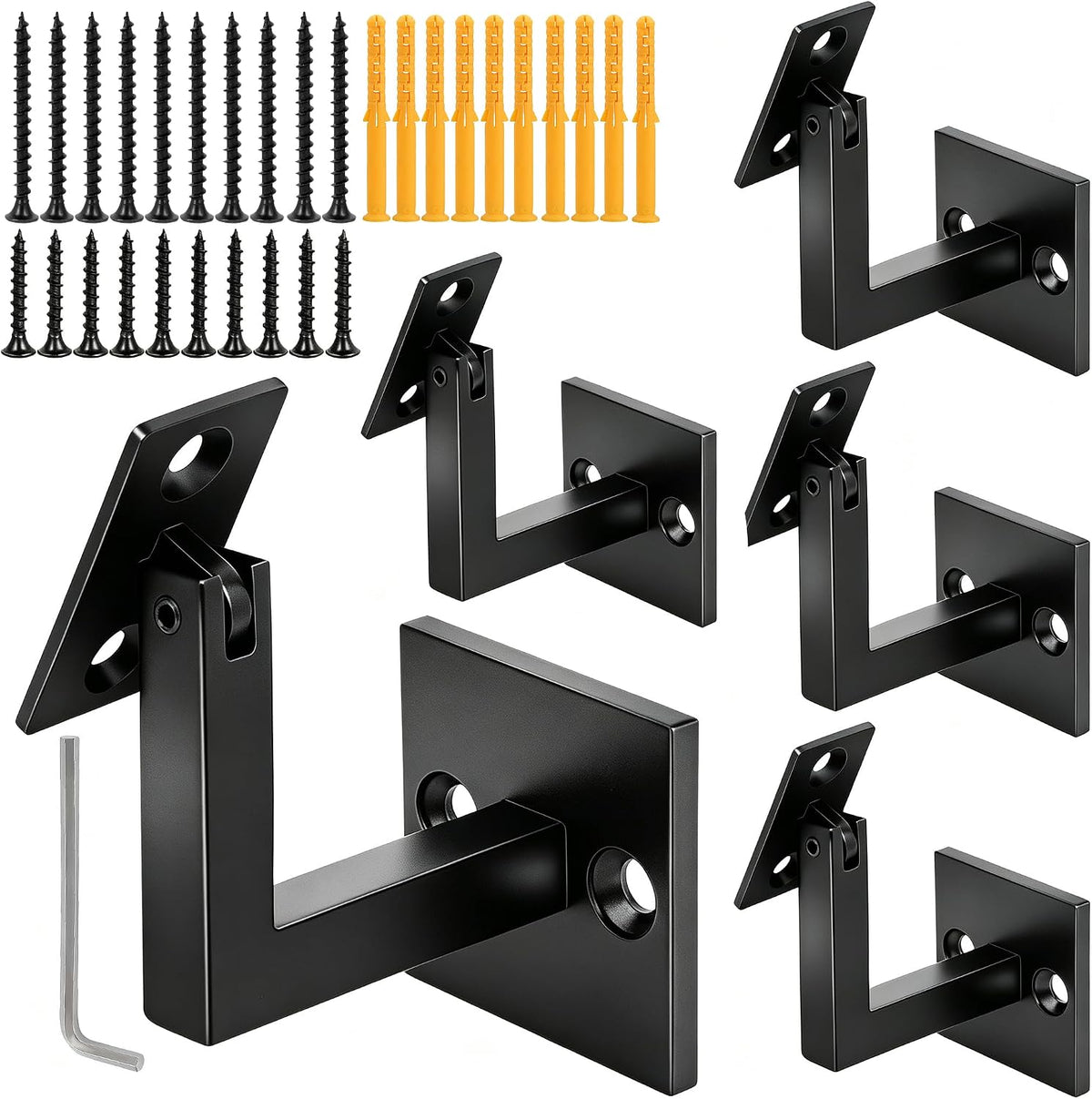 set of 5 adjustable swivel handrail brackets, 304, main product view
