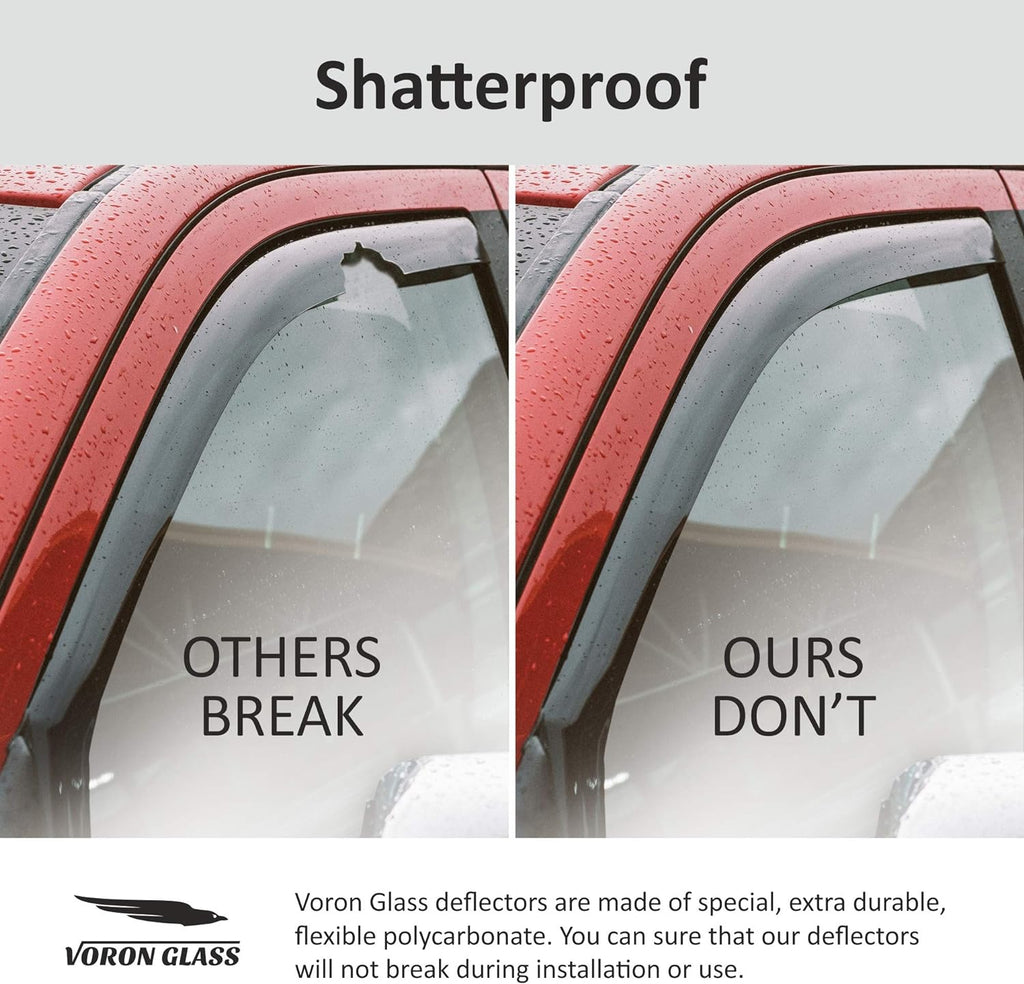 voron glass in-channel extra durable rain guards for, close-up detail