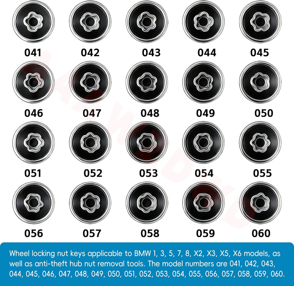 #051 Compatible with BMW 1 3 5 7 8 X2 X3 X5 X6 Wheel Lock Key Tire Lug Key | 051 Wheel Locking Nut Key Replacement