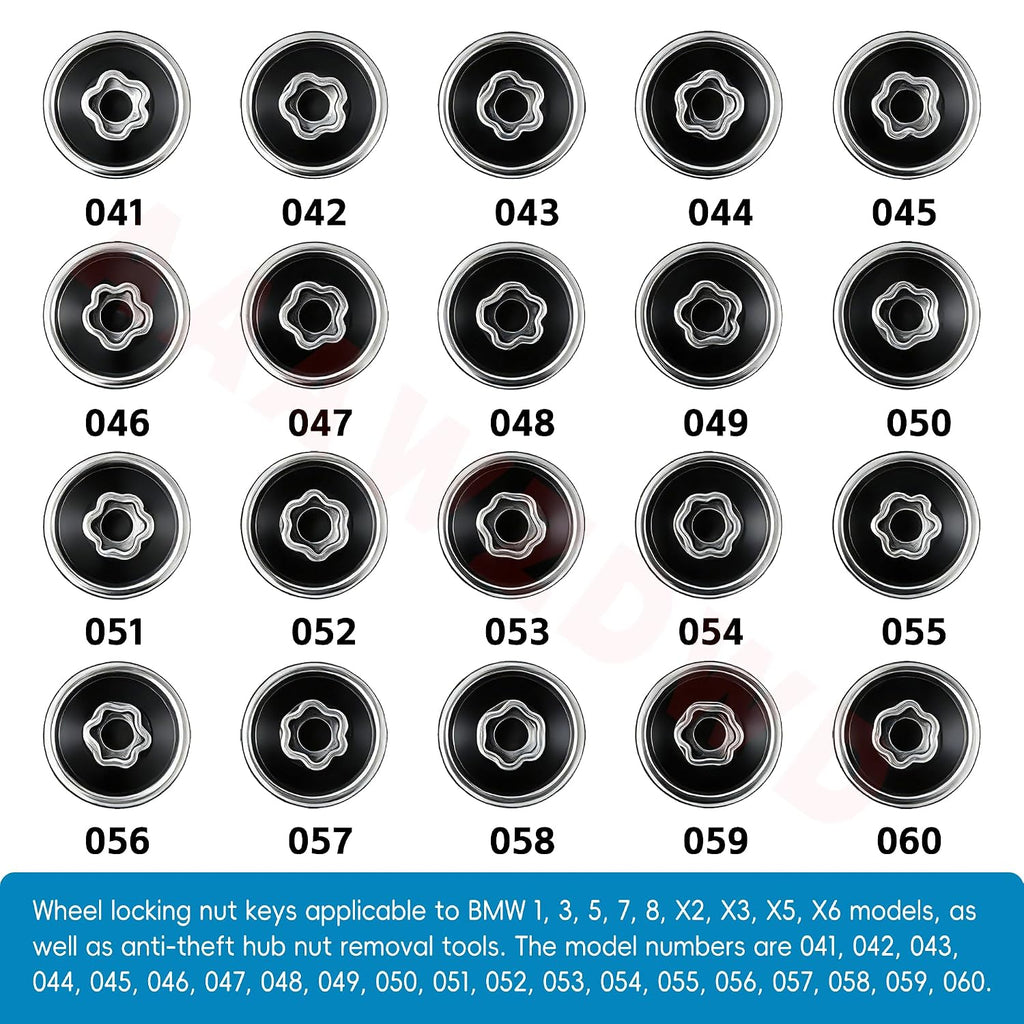 #053 Compatible with BMW 1 3 5 7 8 X2 X3 X5 X6 Wheel Lock Key Tire Lug Key | 053 Wheel Locking Nut Key Replacement