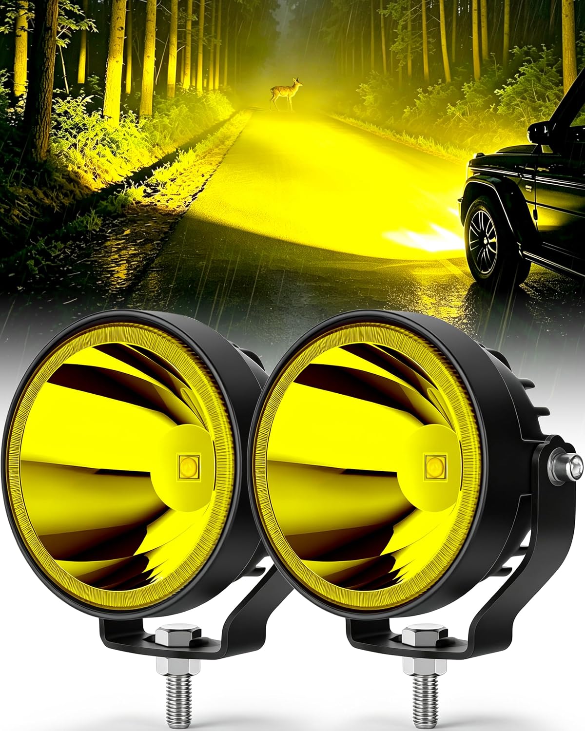 4 inch round led pod lights, 60w led, main product view