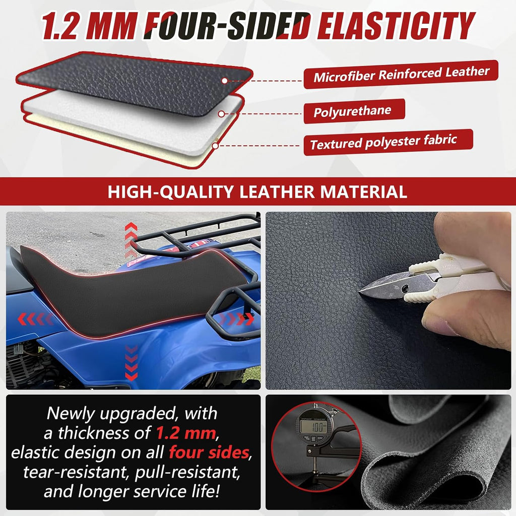 ATV Leather Seat Cover Replacement for 1988-2000 Honda Fourtrax 300 ATV Seat Accessories Black