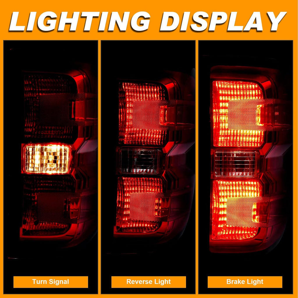 Tail Light Assembly Compatible With 2016-2019 Chevy Silverado 1500 2500 HD GMC Sierra 3500 HD Right Passenger Side Taillight Brake Lamp with Bulb Halogen Type