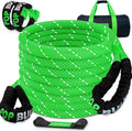Kinetic Recovery Rope,(1.26in x 30ft Green) 56,000LBS Snatch Strap, Heavy Duty Stretch Nylon Towing Ropes with 2pcs Soft Shackles for Offroad Vehicle, Jeep, SUV, ATV, Tractor Elastic Ropes Kit