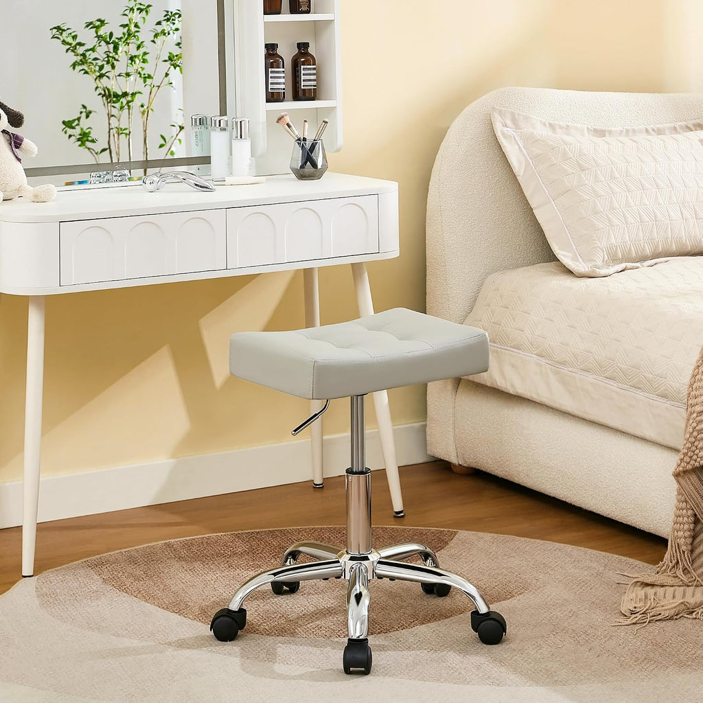 Saddle Stool with Wheels, Swivel Rolling StoolS