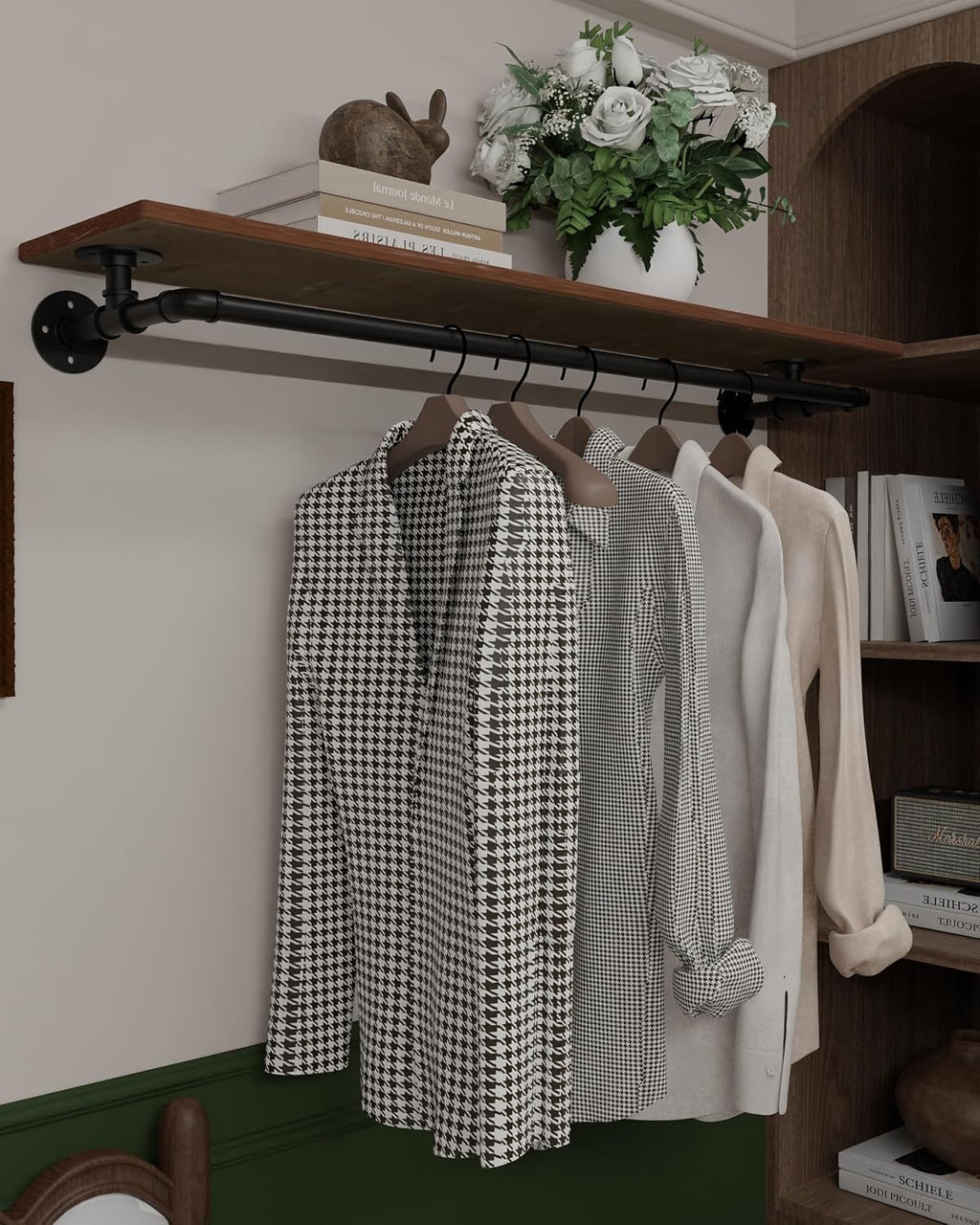 clothes rack 48in, wall mounted garment rack with, main product view
