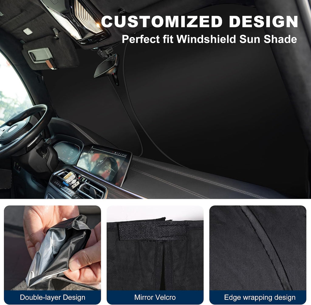 Windshield Sun Shade Custom Fit Ford F150 2021-2026(Lariat, King Ranch, Platinum, XL XLT Limited Raptor) Foldable Sunshade Windshield Cover Window Shade Sun Protector Sun Visor Accessories