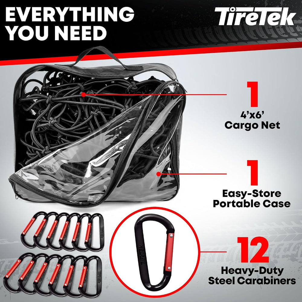 Cargo Net for Pickup Truck Bed – Truck Bed Net with 12 Metal Carabiners
