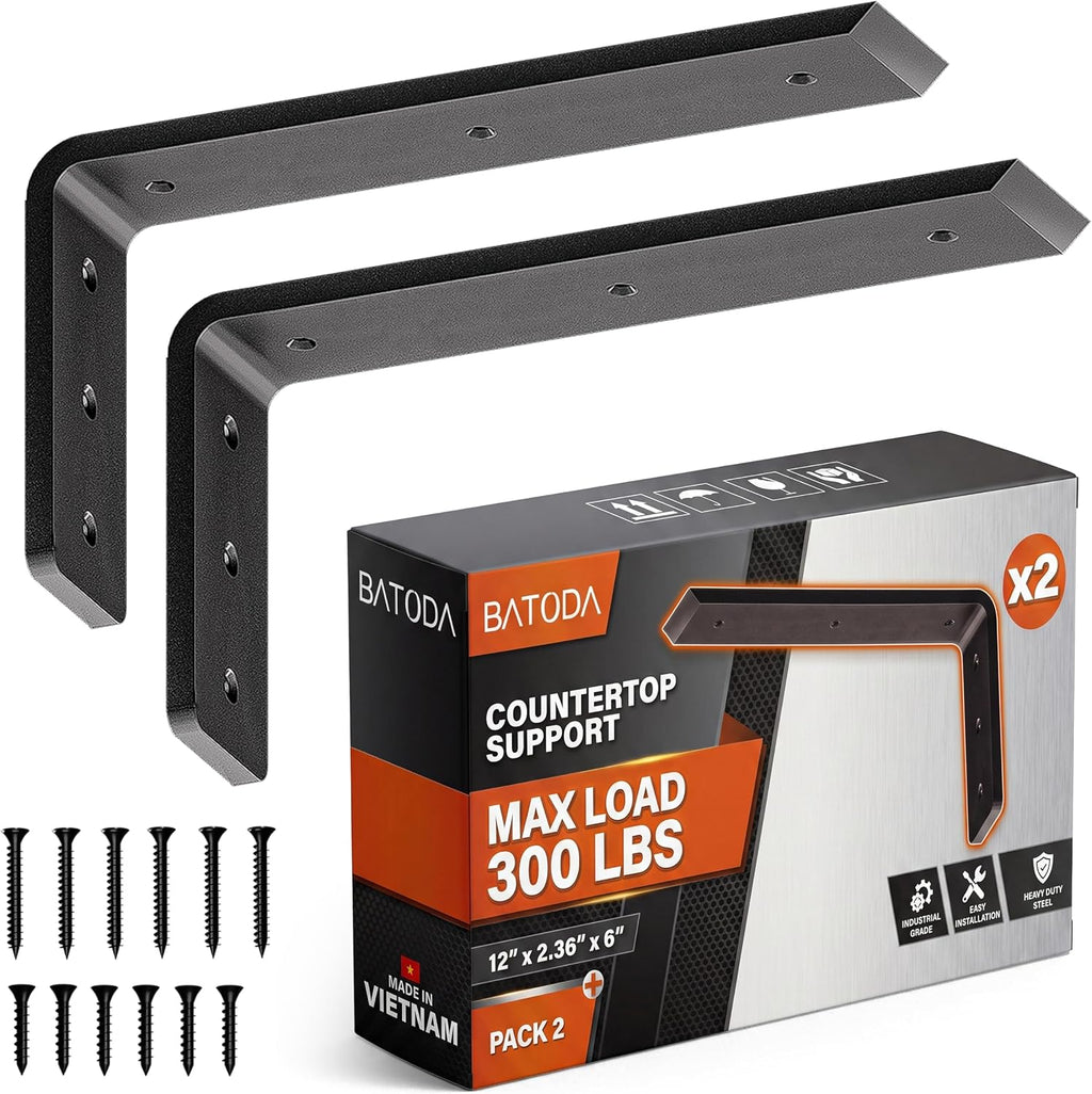 batoda 12” countertop support steel brackets (2 pcs), main product view