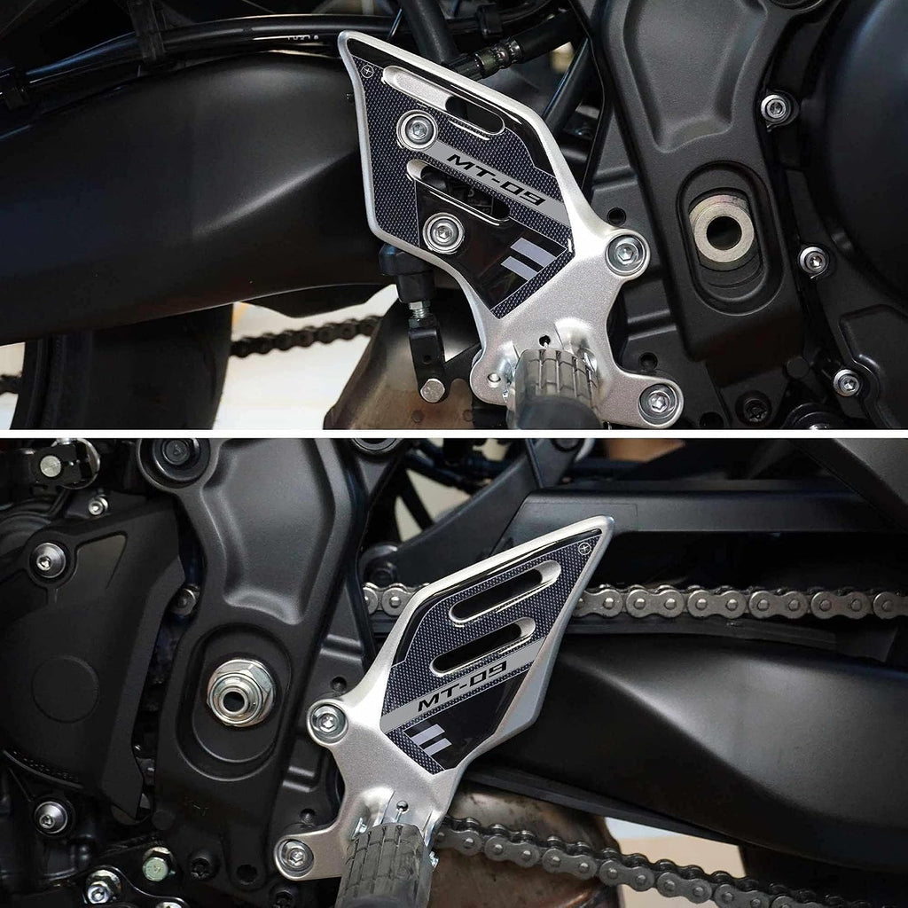 labelbike - 3D Stickers Motorcycle Door Sill Decoration and Protection in Resin Compatible with Yamaha MT-09 MT09 SP 2021-2023 - Color Carbon Black Gray