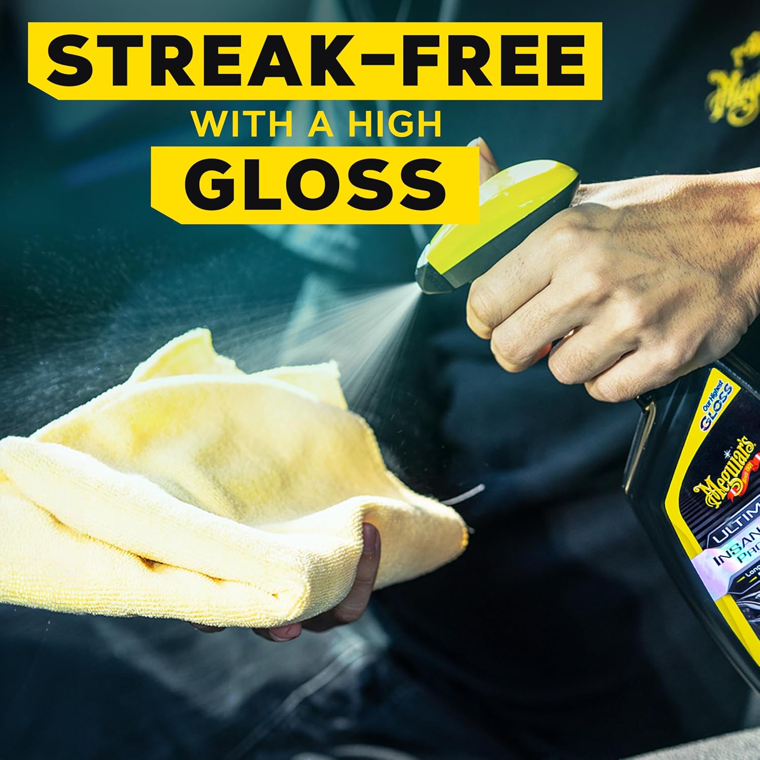 Meguiar's Ultimate Insane Shine Protectant Spray - Non-Greasy, Long-Lasting Shine for Vinyl, Rubber, and Plastic - Protects Against UV Rays and Fading - Easy to Use -16 Oz