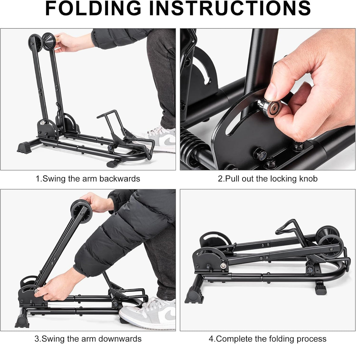 indoor bike floor stand - bike stand rack, front angle view
