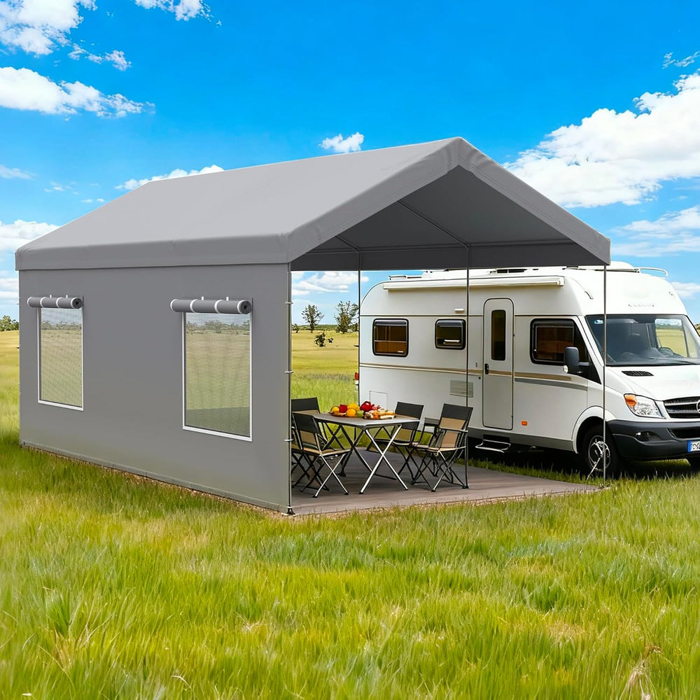 Window Sidewalls for 10x20/12x20/20x20 FT Carport, 1 Pack, No Frame, Grey