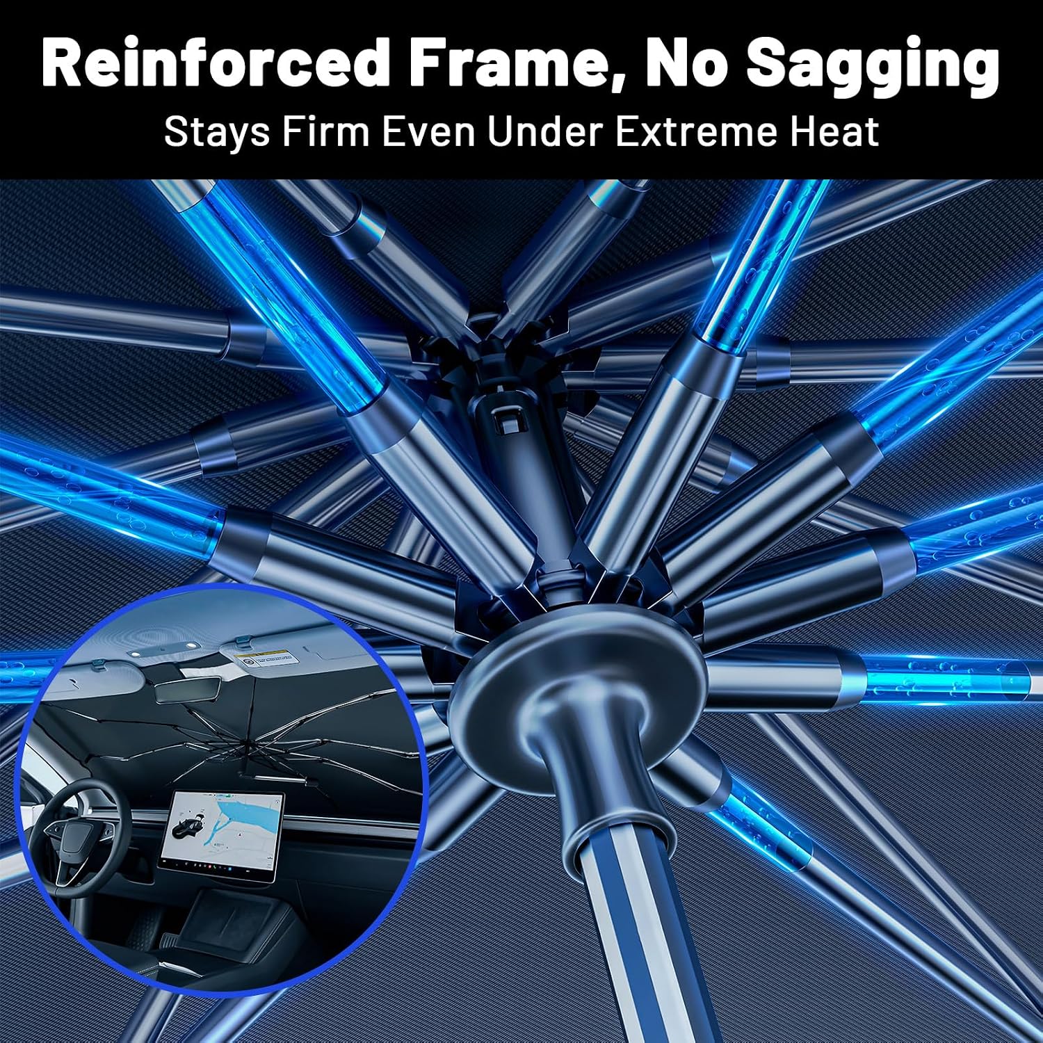 Car Windshield Sun Shade for Toyota Highlander 2014-2026 –[Reflective Coated Fabric] Sunshade Umbrella for Front Window, Car Shades Sun Visor Keep Car Cool and Protects Interior, 1:1 Exact Fit