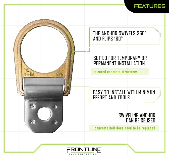 Frontline Fall Protection COB01SW Concrete Swiveling Anchor | Anchor swivels - Image 4