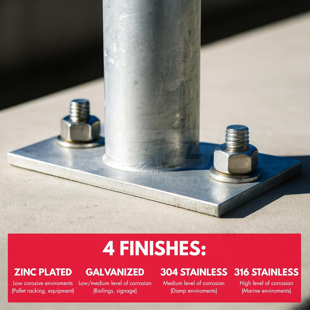 1/2" x 4-1/2" Zinc-Plated Wedge Anchors for Concrete & Cement (...